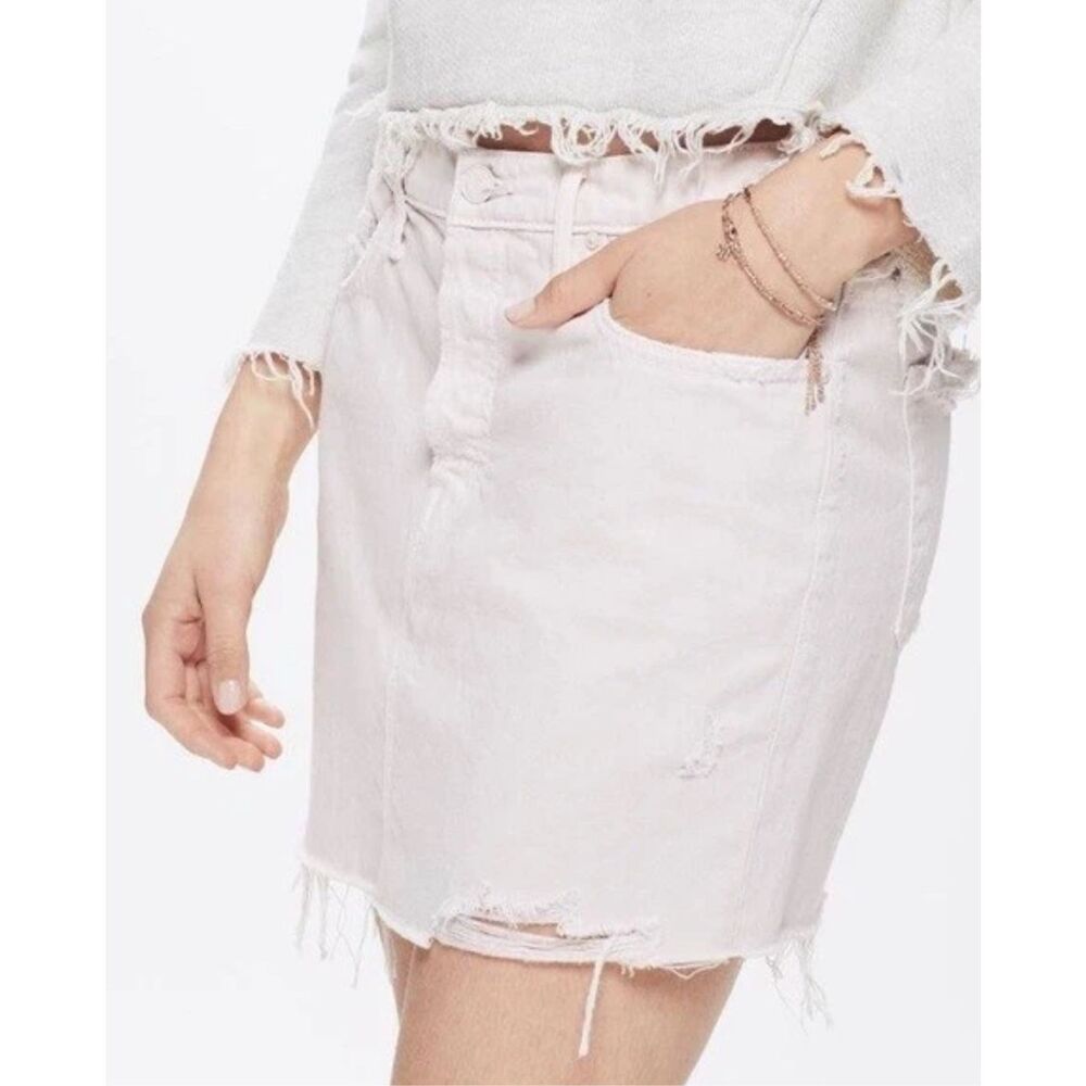 Mother Superior The Vagabond Mini Fray Skirt in Soft Pink‎ Size 26